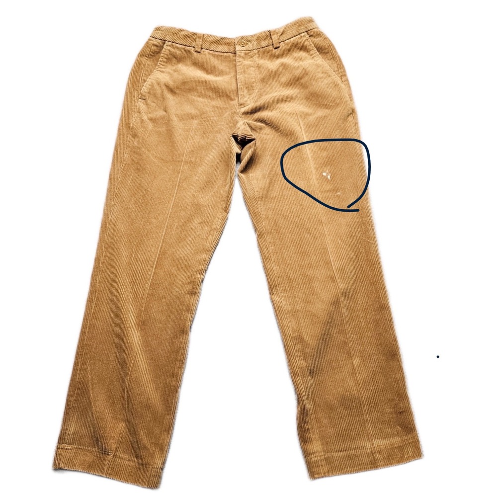 Brooks Brothers Pants Mens 33x30 Tan Corduroy Clark‎ Fit Stretch Straight Leg